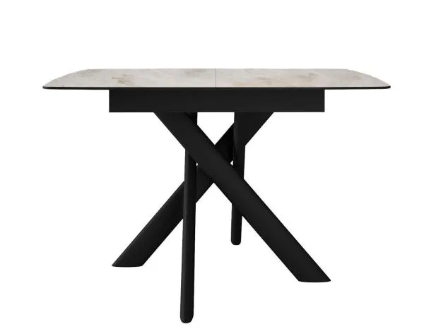 Стол DikLine DKB110, Керамика Italian Grey (глянец серый)/подстолье черное/опоры черные
