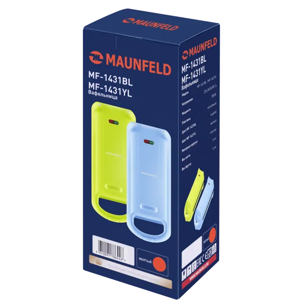 Вафельница MAUNFELD MF-1431 Жёлтый