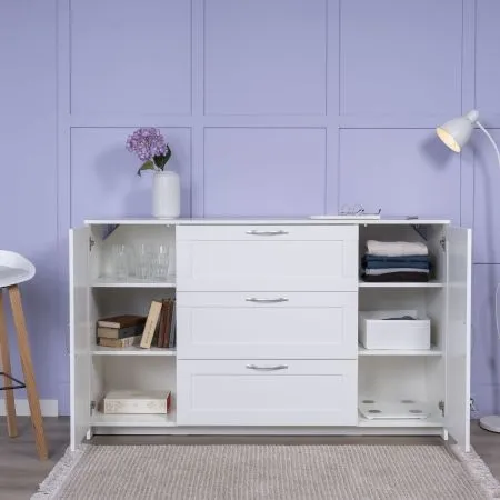 2.02.03.290.1 СИРИУС тумба 2 двери и 3 ящика 156х95 белая RU