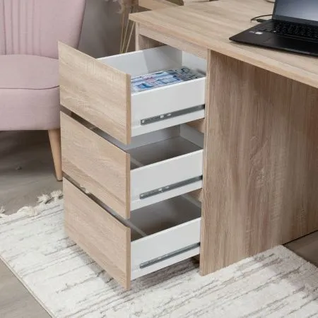 2.03.06.090.3 КАСТОР стол письменный 3 ящика 116х65 RU сонома