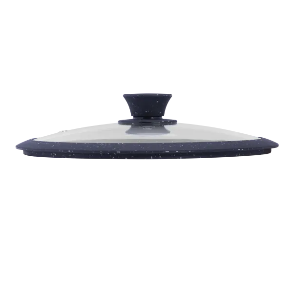 Крышка стеклянная MAUNFELD TRINITY MGL26SMBK с силиконовым ободком и ручкой, 26 см Черный