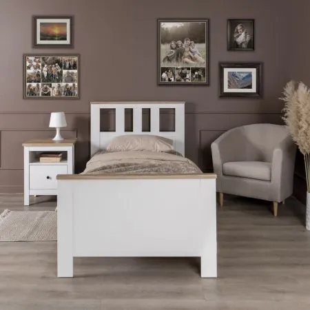 2.08.04.050.14 САГА кровать одинарная 90х200 белая/ясень