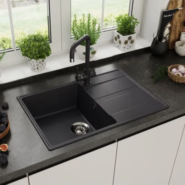 Кухонная мойка MAUNFELD Lacrima 750 MFQS-750B черный Черный