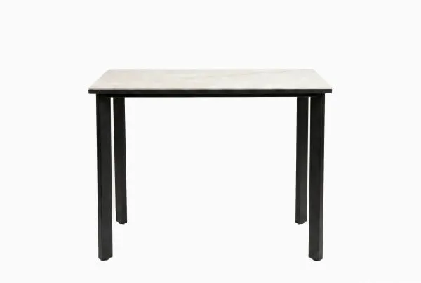 Стол DikLine DKT90 Керамика глянец белый Icelandic white jade (Ostra Bianco Light)/подстолье черное/опоры черные
