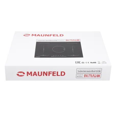 Индукционная варочная панель с двумя Flex Zone и Booster MAUNFELD EVI.775-FL2-BK Черный