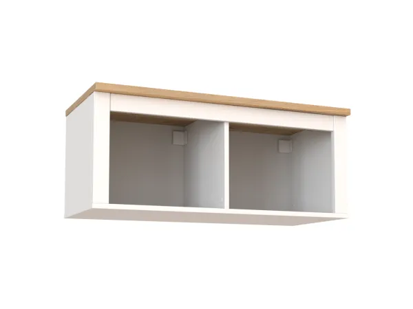 2.08.17.140.14 САГА полка навесная 2 секции белая/ясень