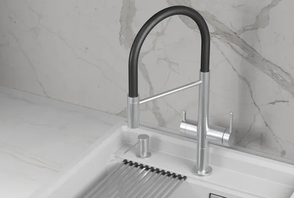 KS-8277, НЕРЖ, СМЕСИТЕЛЬ КУХОННЫЙ KITCHEN SPACE