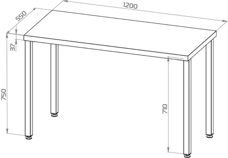 S00449 Ингар 1/ТТ стол письменный 120x75x55, белый