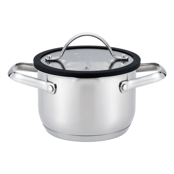 Кастрюля MAUNFELD ORIANA MF20RN01CR из нержавеющей стали со стеклянной крышкой, 16 см, 1,9 л