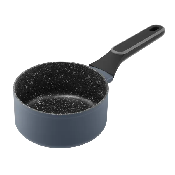 Ковш MAUNFELD FRIDA MSP15FA02DG из кованого алюминия со стеклянной крышкой, 16 см, 1,5 л. Графитовый