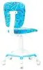 Кресло детское Бюрократ CH-W204/F голубой Sticks 06 крестов. пластик подст.для ног пластик белый