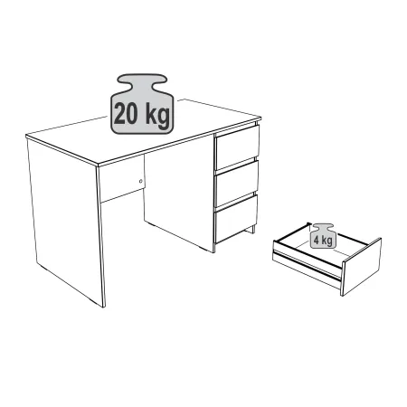 2.03.06.090.1 КАСТОР стол письменный 3 ящика 116х65 RU белый