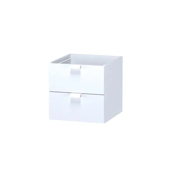 S01880 Фора модуль с двумя ящиками, ручка металл 33х33х37, белый