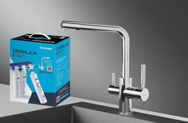 Комплект кухонный смеситель Granula 2015 Хром + Фильтр Granula