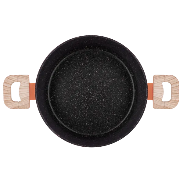 Кастрюля MAUNFELD MARTA MCS41FA06CL из кованого алюминия со стеклянной крышкой, 24 см, 4,1 л. Коралловый