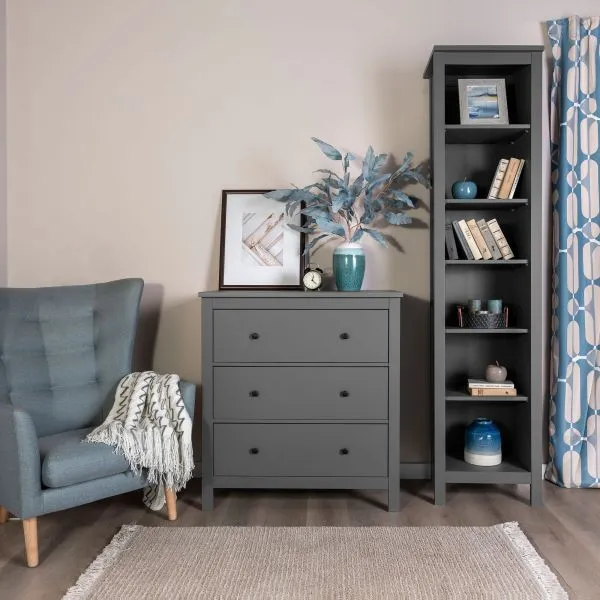 2.08.02.020.4 САГА комод 3 ящика серый