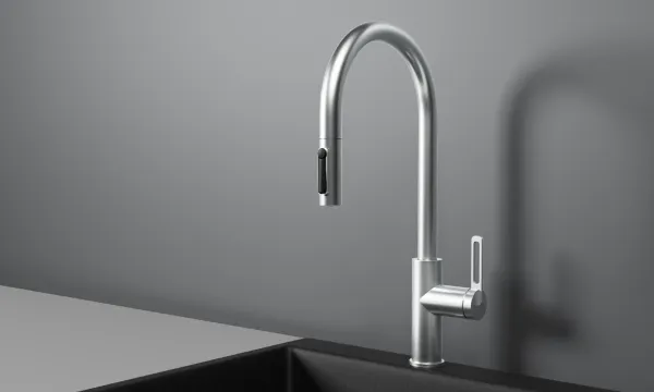 GR-8168, НЕРЖ, СМЕСИТЕЛЬ КУХОННЫЙ С ВЫДВИЖНЫМ ИЗЛИВОМ