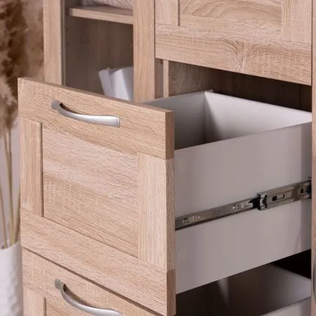 2.02.03.400.3 СИРИУС тумба 2 двери со стеклом и 4 ящика 117х123 сонома RU