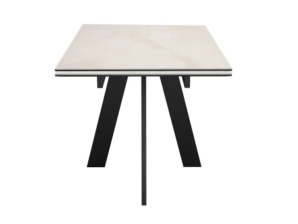 Стол DikLine DKM110 Керамика глянец белый Iceladic white jade (Ostra bianco light)/подстолье черное