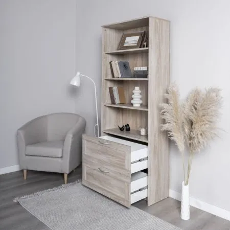 2.02.07.110.3 СИРИУС стеллаж 2 ящика 78х190 сонома RU