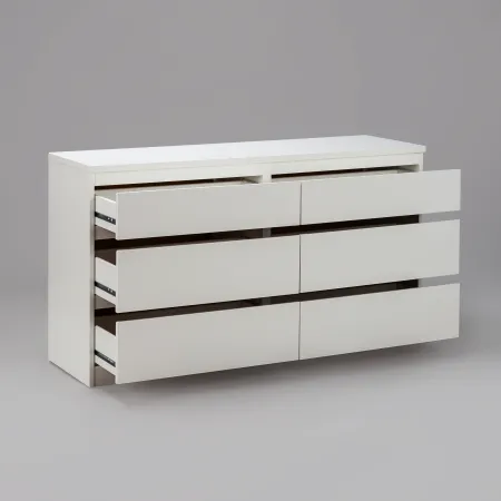 2.03.02.080.1 КАСТОР комод 6 ящиков RU белый