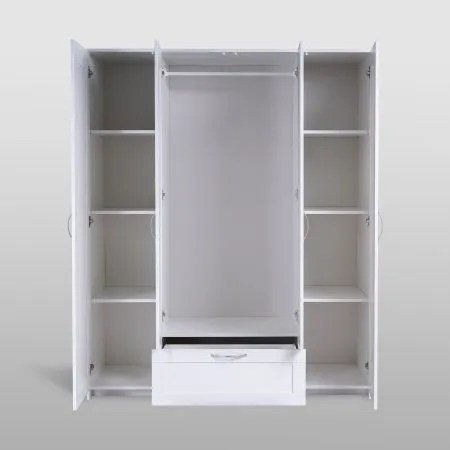 2.02.01.042.1 СИРИУС шкаф комбинированный "4 двери и 1 ящик белый RU (с 2 зеркалами)"