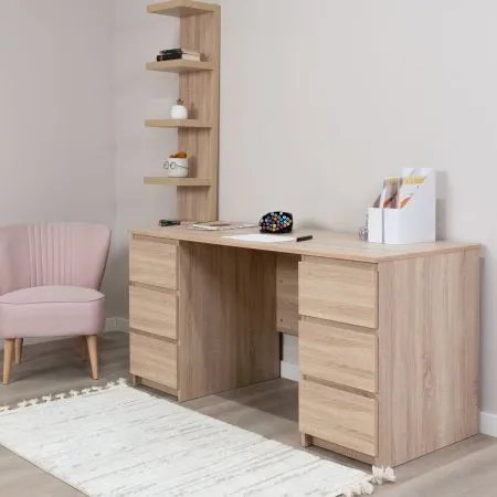 2.03.06.040.3 КАСТОР стол письменный 6 ящиков 151х65 RU сонома