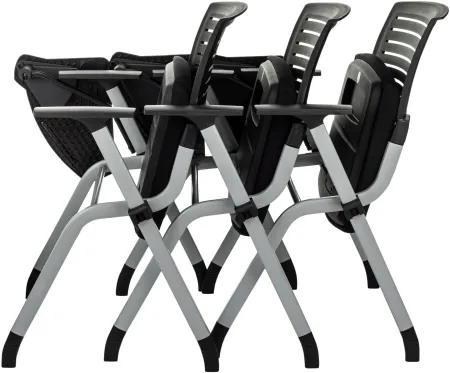 Стул Бюрократ X-Click-PP черный со столиком на ножках металл серый