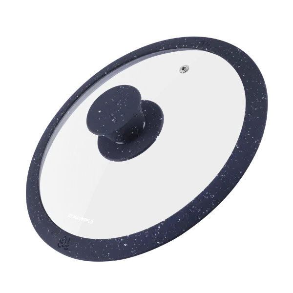 Крышка стеклянная MAUNFELD TRINITY MGL20SMBK с силиконовым ободком и ручкой, 20 см Черный