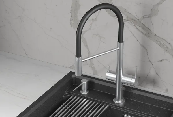 KS-8277, НЕРЖ, СМЕСИТЕЛЬ КУХОННЫЙ KITCHEN SPACE