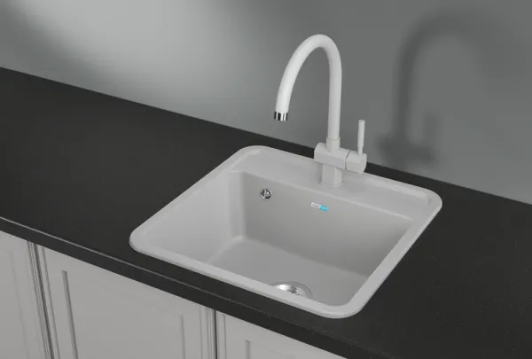 5001, БЕЛЫЙ, кухонная мойка, СтандАРТ кварц