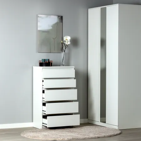 2.03.02.070.1 КАСТОР комод 5 ящиков RU белый