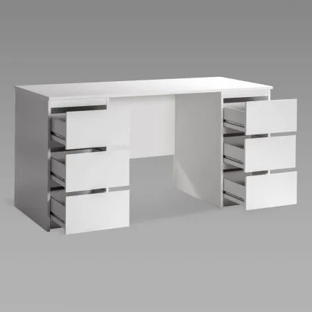 2.03.06.040.1 КАСТОР стол письменный 6 ящиков 151х65 RU белый