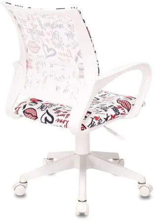 Кресло детское Бюрократ BUROKIDS 1 W мультиколор красные губы крестов. пластик пластик белый