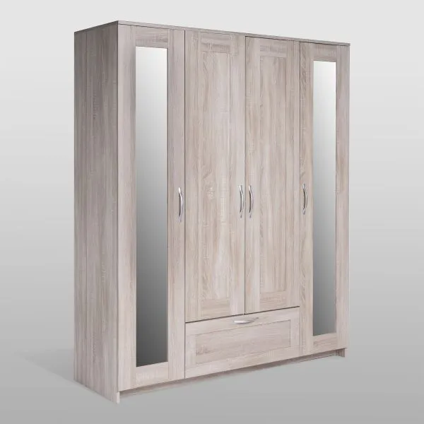 2.02.01.042.3 СИРИУС шкаф комбинированный "4 двери и 1 ящик сонома RU (с 2 зеркалами)"