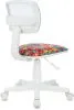 Кресло детское Бюрократ CH-W299 белый TW-15 сиденье мультиколор алфавит сетка/ткань крестов. пластик пластик белый