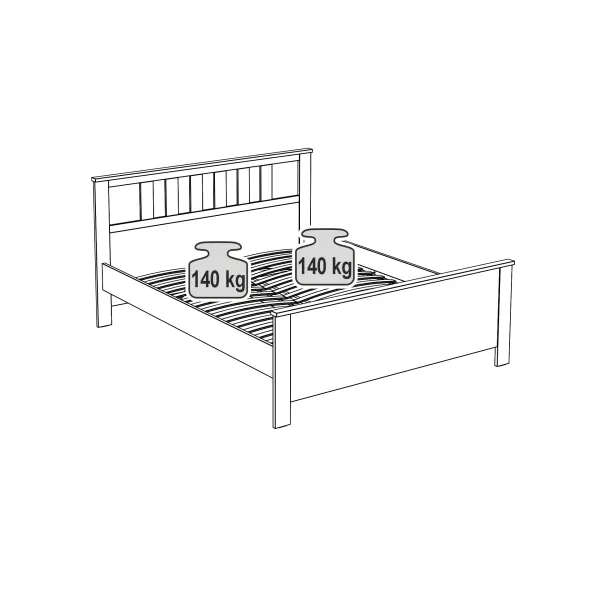 2.08.04.070.1 САГА кровать двойная 160х200 белая