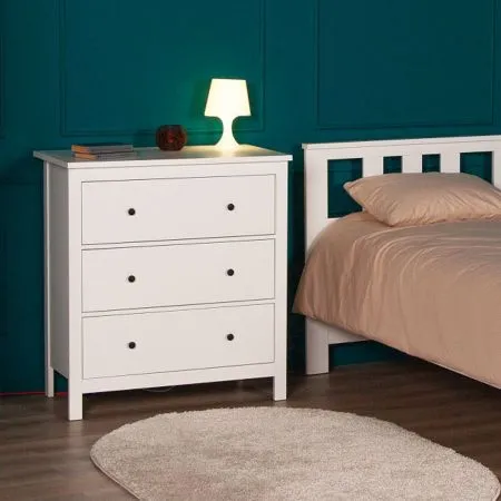 2.08.02.020.1 САГА комод 3 ящика белый