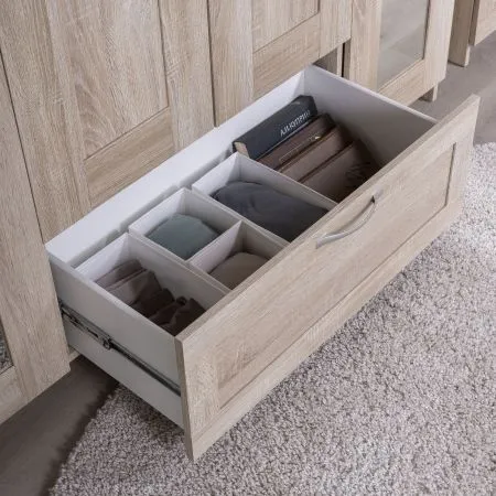 2.02.01.042.3 СИРИУС шкаф комбинированный "4 двери и 1 ящик сонома RU (с 2 зеркалами)"