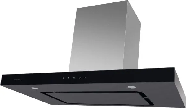 Кухонная вытяжка MAUNFELD Norfolk 90 нержавеющая сталь\черное стекло Черный