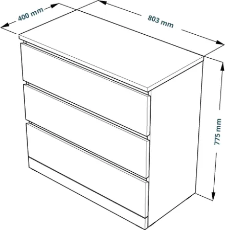 S00203 Варма 3 комод 80х77х40, белый