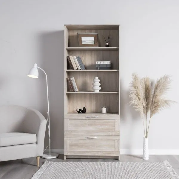 2.02.07.110.3 СИРИУС стеллаж 2 ящика 78х190 сонома RU