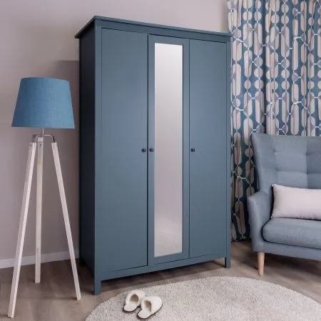 2.08.01.040.6 САГА шкаф 3 двери с зеркалом темно-бирюзовый