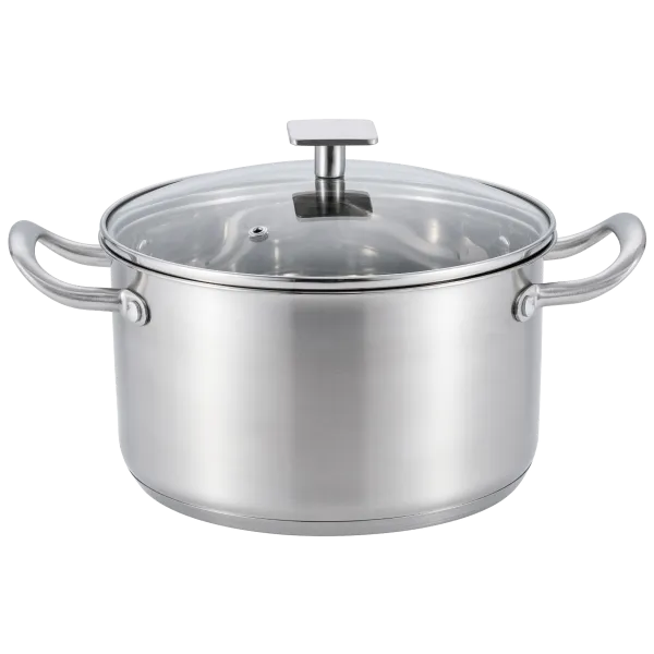 Кастрюля MAUNFELD FLORENCE MF47FR01CR из нержавеющей стали со стеклянной крышкой, 22 см, 4,7 л