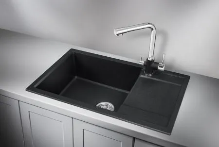 7805, ЧЁРНЫЙ, кухонная мойка, кварц