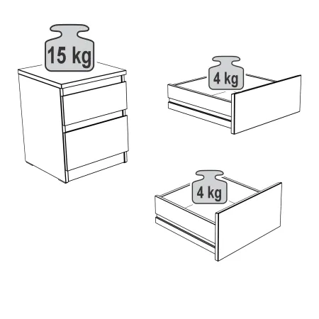 2.03.03.050.1 КАСТОР тумба 2 ящика RU белая