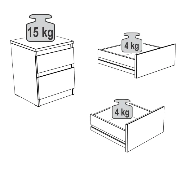 2.03.03.050.1 КАСТОР тумба 2 ящика RU белая