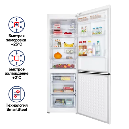 Холодильник-морозильник MAUNFELD MFF187NF Белый