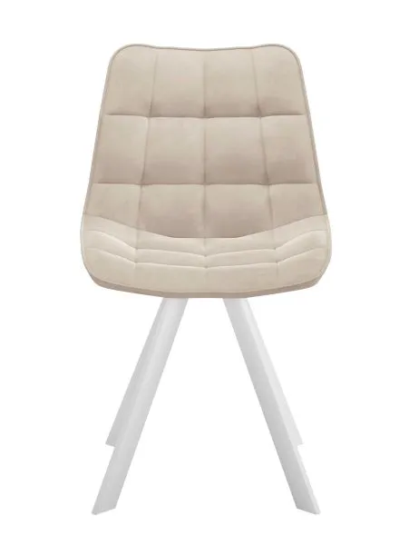 Стул DikLine 229 поворотный, B03 BEIGE, ножки белые