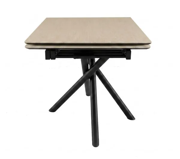 Стол DikLine BX110 Текстиль бежевый/опоры черные (2 уп.)